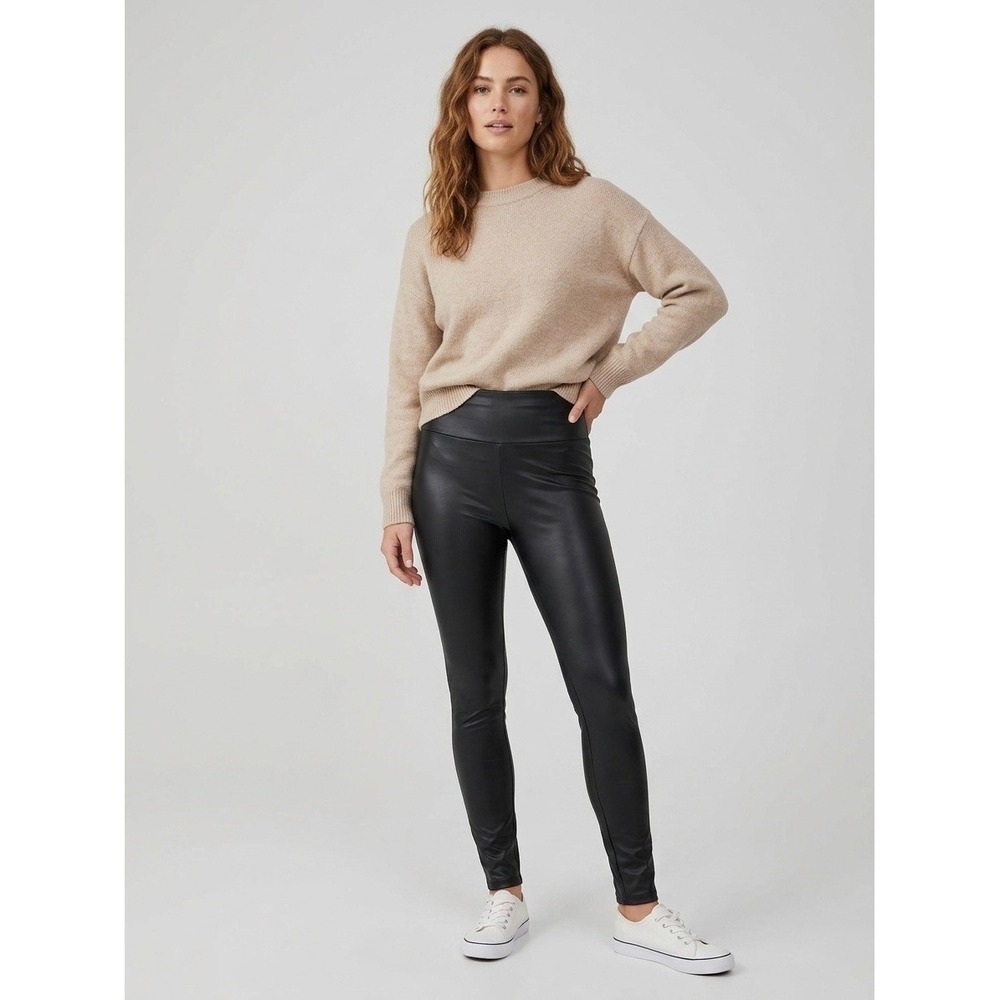 Cotton On Womens Black Faux Leather High Waisted Leggings Size S 2001584